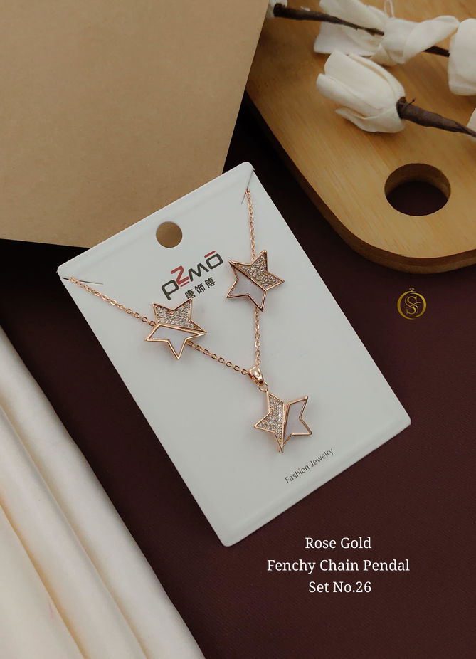 Daily Wear Rose Gold Fancy Chain Pendal 6 Wholesale Price In Surat
